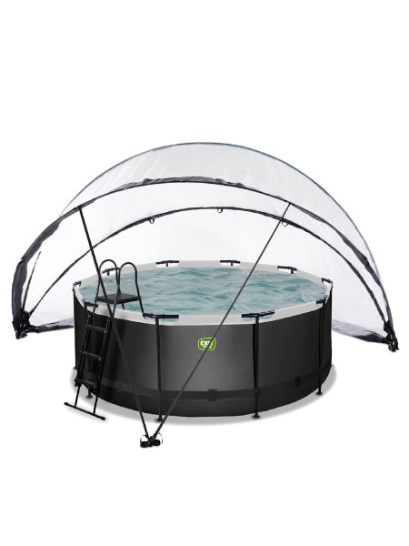 Каркасний басейн EXIT 360x122 см, із накриттям "Чорна шкіра"